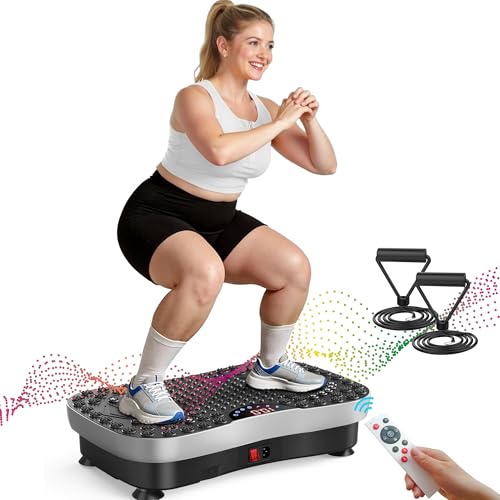 AXV Vibration Plate Fitness Platform Exercise Machine Vibrating Shaking Full Body Shaker Workout Vibrate Stand Shake Board Sport for Weight Loss Fat Burner for Gym Home Office