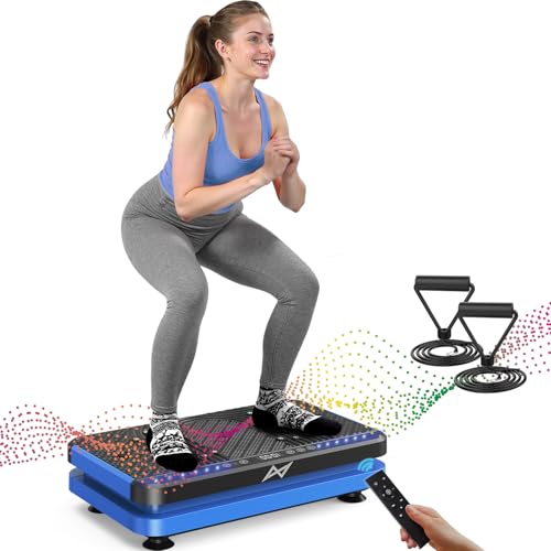 AXV Vibration Plate Fitness Platform Exercise Machine Vibrating Lymphatic Drainage Shaking Full Body Shaker Workout Vibrate Stand Shake Board Sport Gym for Weight Loss Fat Burner for Women Men