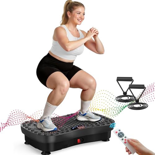 AXV Vibration Plate Fitness Platform Exercise Machine Vibrating Shaking Full Body Shaker Workout Vibrate Stand Shake Board Sport for Weight Loss Fat Burner for Gym Home Office